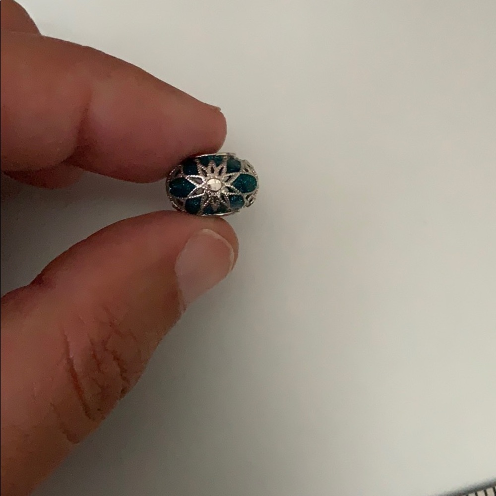 Teal and silver charmed memories charm